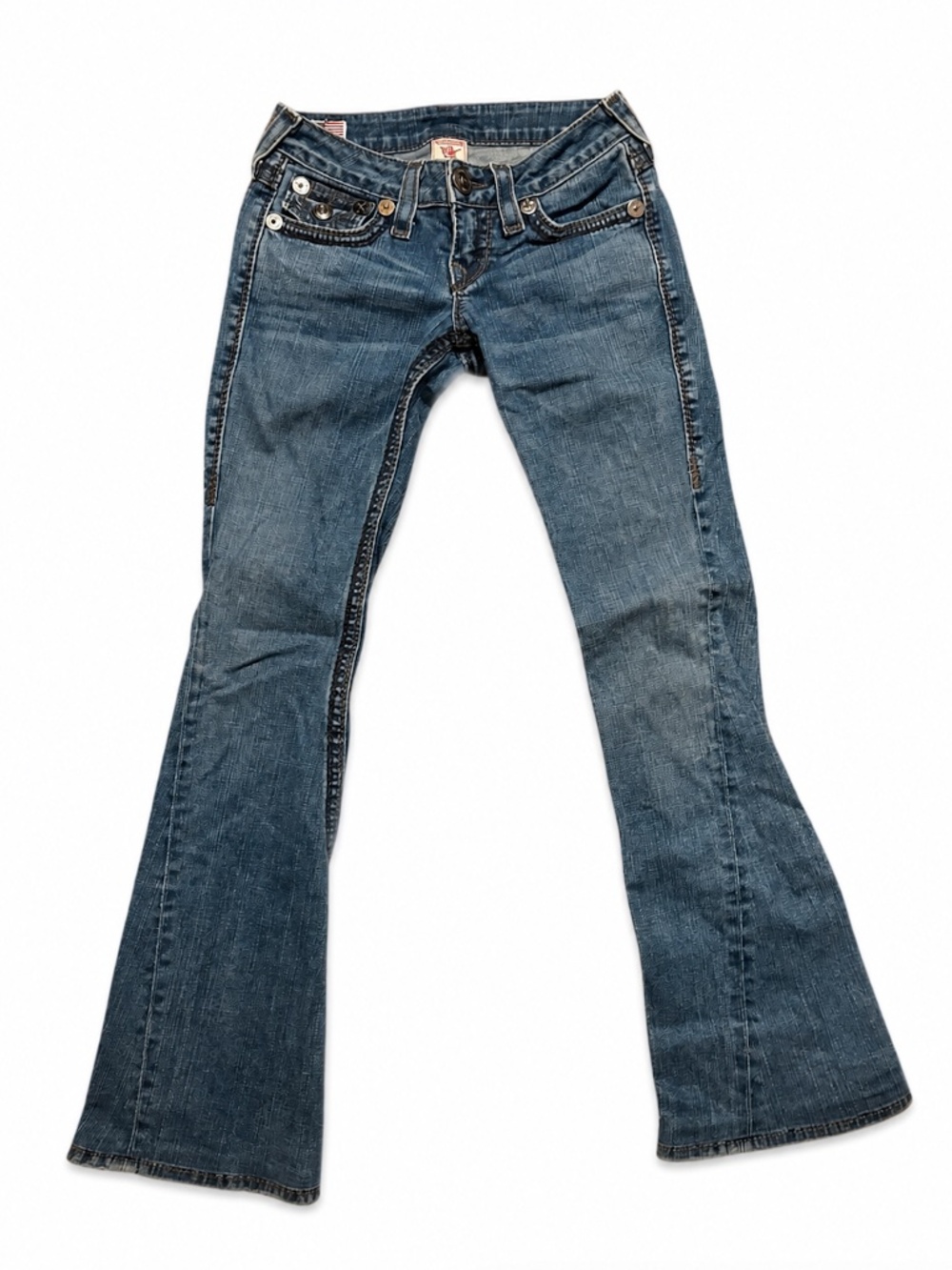 Y2K Vintage True Religion Billy Bootcut Jeans Size 25 Made in USA Low Rise